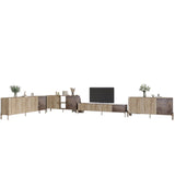 Комплект модульный для гостиной LION Грей 4 элемента с золотыми металлическими ножками Дуб сонома трюфель/Дерево (LION-042882)