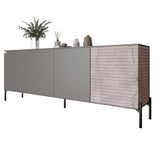 Комод в гостиную на черных металлических ножках LION Грей 204x38x76,5 см Антрацит/Камень (LION-042606)