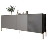 Комод на золотых металлических ножках LION Грей 204x38x76,5 см Антрацит/Асфальт (LION-042666)