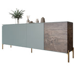 Комод на золотых металлических ножках LION Грей 204x38x76,5 см Гранит серый/Дерево (LION-042656)