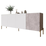 Комод на золотых металлических ножках LION Грей 204x38x76,5 см Дуб сонома/Камень (LION-042687)