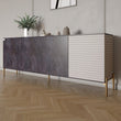 Комод на золотых металлических ножках LION Грей 204x38x76,5 см Бетон темный/Кашемир (LION-042646)