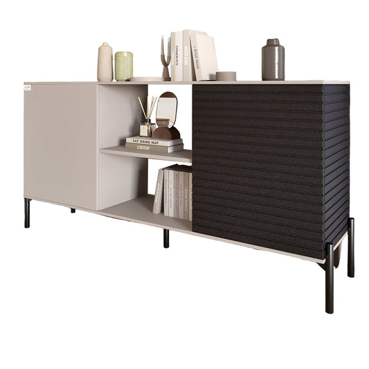 Комод открытый на черных металлических ножках LION Грей Кашемир/Асфальт (LION-042721)