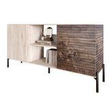 Комод открытый на черных металлических ножках LION Грей Самоа дымчатый/Дерево (LION-042771)