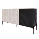 Комод закрыт в гостиную на черных металлических ножках LION Грей Самоа Дымчатый/Асфальт 1540x380x765 (LION-041570)