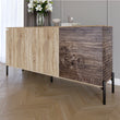 Комод закрыт в гостиную на черных металлических ножках LION Грей 154x38x76,5 см Дуб сонома/Дерево (LION-041782)