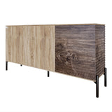 Комод закрыт в гостиную на черных металлических ножках LION Грей 154x38x76,5 см Дуб сонома/Дерево (LION-041782)