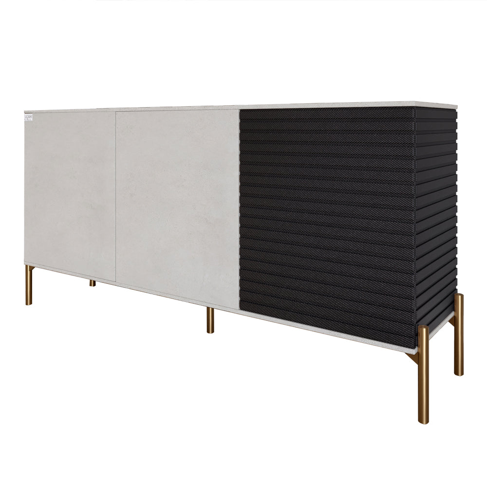 Комод закрыт в гостиную на золотых металлических ножках LION Грей 154x38x76,5 см Бетон Style/Асфальт (LION-041819)