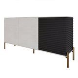 Комод закрыт в гостиную на золотых металлических ножках LION Грей 154x38x76,5 см Бетон Style/Асфальт (LION-041819)