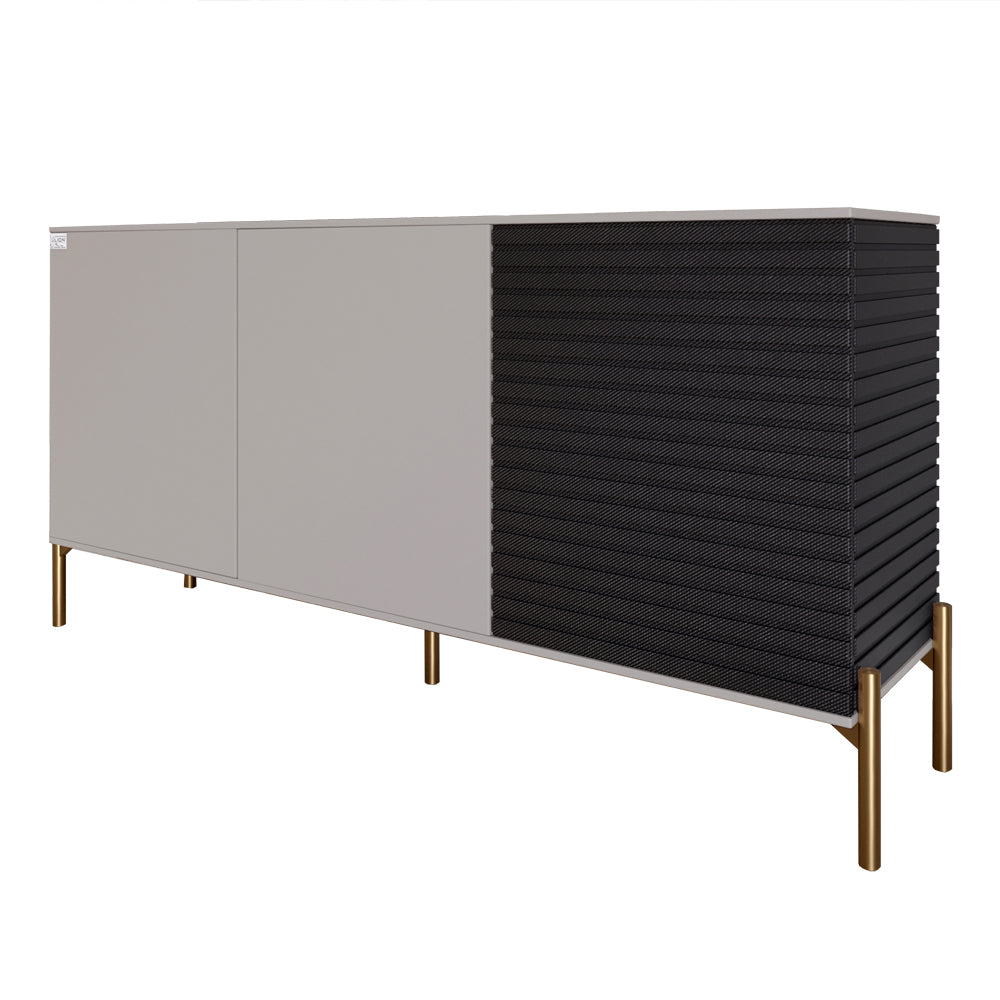 Комод закрыт в гостиную на золотых металлических ножках LION Грей 154x38x76,5 см Кашемир/Асфальт (LION-041828)