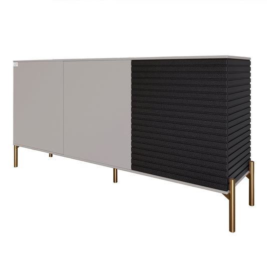 Комод закрыт в гостиную на золотых металлических ножках LION Грей 154x38x76,5 см Кашемир/Асфальт (LION-041828)