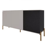 Комод закрыт в гостиную на золотых металлических ножках LION Грей 154x38x76,5 см Кашемир/Асфальт (LION-041828)