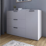 Комод LION Краш с тремя выдвижными ящиками и закрытыми полками Кашемир (LION-044151)