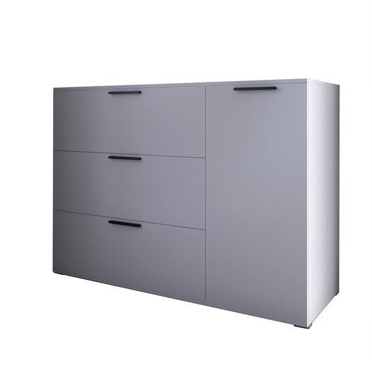 Комод LION Краш с тремя выдвижными ящиками и закрытыми полками Кашемир (LION-044151)