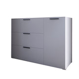 Комод LION Краш с тремя выдвижными ящиками и закрытыми полками Кашемир (LION-044151)