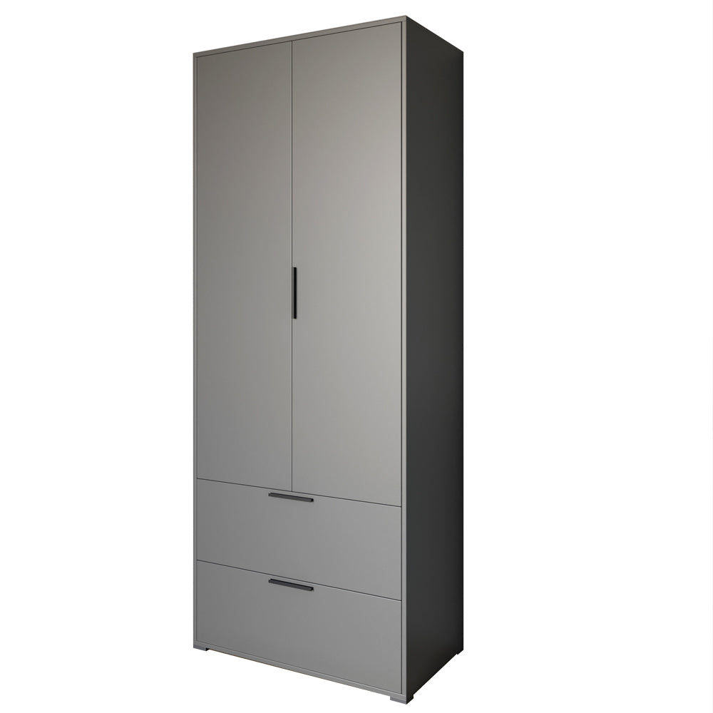 Шкаф распашный двухдверный LION Краш с 2 ящиками Антрацит (LION-044001)