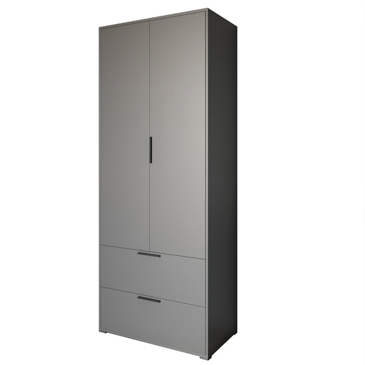 Шкаф распашный двухдверный LION Краш с 2 ящиками Антрацит (LION-044001)