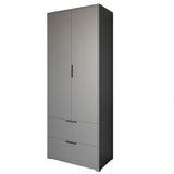 Шкаф распашный двухдверный LION Краш с 2 ящиками Антрацит (LION-044001)