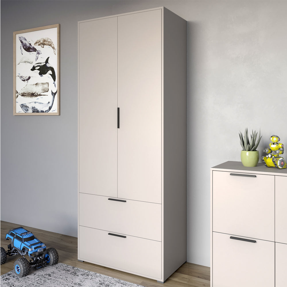 Шкаф распашный двухдверный LION Краш с 2 ящиками Кашемир (LION-044011)