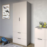 Шкаф распашный двухдверный LION Краш с 2 ящиками Кашемир (LION-044011)