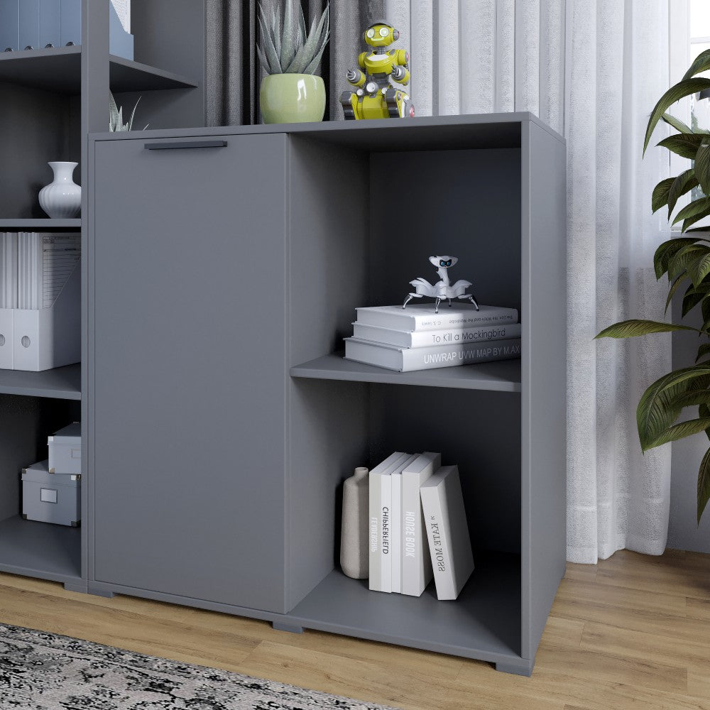 Тумба однодверная LION Краш 82x43x86 см Антрацит (LION-044101)