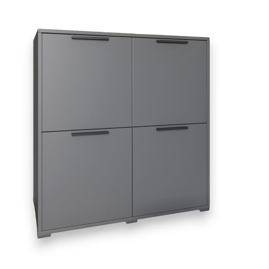 Тумба четырехдверная LION Краш 82x43x86 см 82x43x86 см Антрацит (LION-041753)