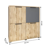 Тумба четырехдверная LION Краш 82x43x86 см 82x43x86 см Антрацит (LION-041753)