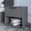 Тумба прикроватная LION Краш с выдвижным ящиком Антрацит (LION-044121) ТОП