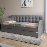 Детская односпальная кровать LION Л-7 с ящиками и ламелями Лили-95 90x190 см Антрацит (LION-044210)