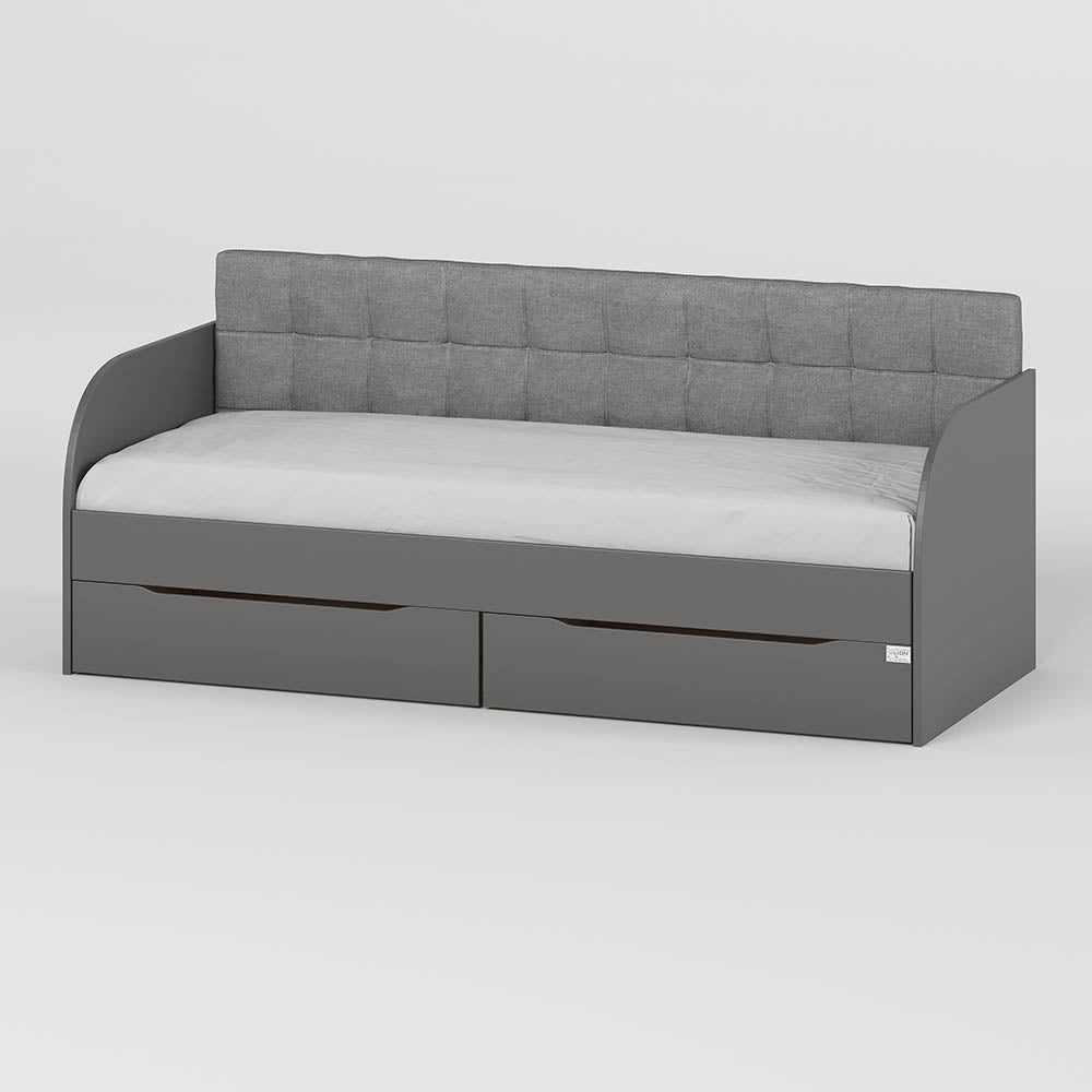 Детская полуторная кровать LION Л-7 с ящиками и ламелями Лили-95 120x200 см Антрацит (LION-044240)