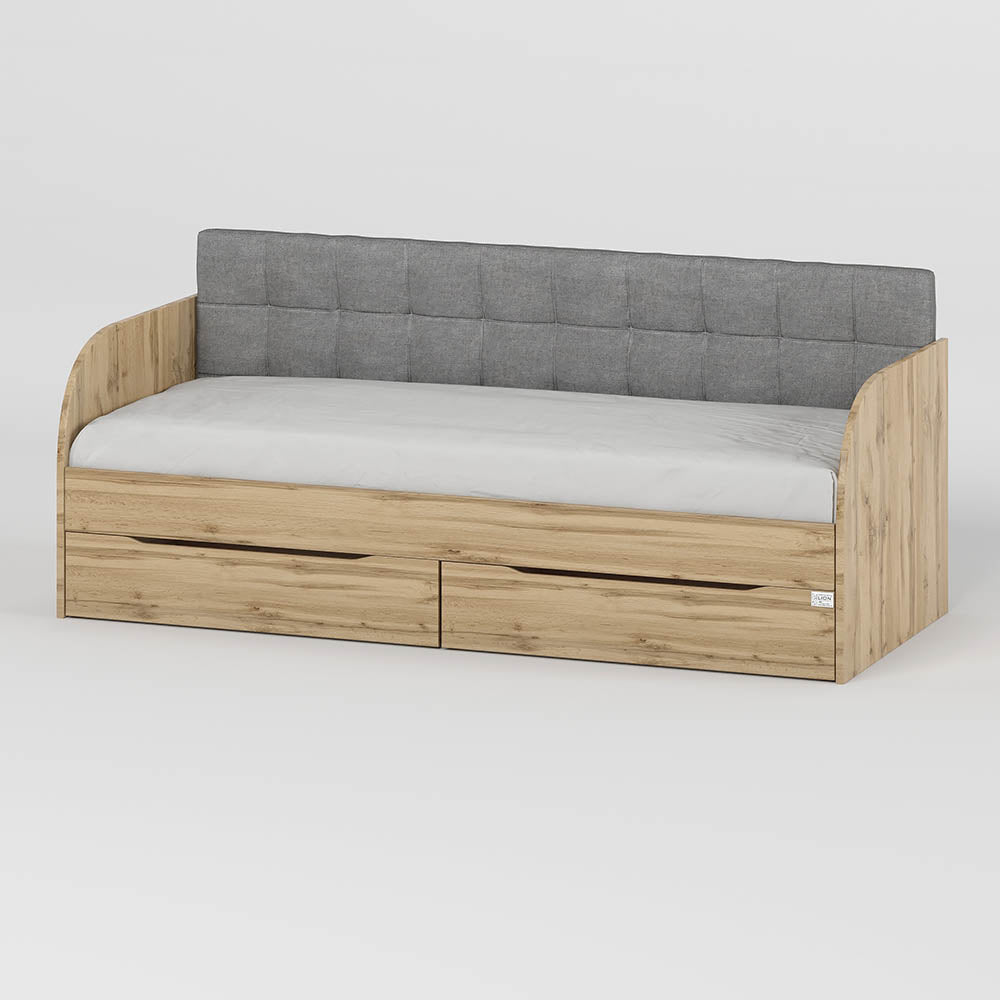 Детская односпальная кровать LION Л-7 с ящиками и ламелями Лили-95 80x190 см Дуб аппалачи (LION-044230)