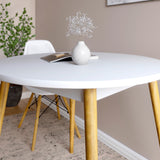 Обеденный стол круглый LION Маями-1 деревянные ножки Дуб Артизан (LION-041151)