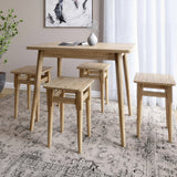 Стол и 4 табурета обеденный комплект для кухни Маями-2 кромка ПВХ 0,45 мм Дуб Аппалачи (LION-041245)