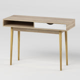 Письменный стол LION Сканди-1 Нимфея Альба (белый)/Дуб Сонома трюфель (LION-041195)