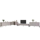 Комплект модульный для гостиной LION Грей 4 элемента с черными металлическими ножками Кашемир/Камень (LION-042822)