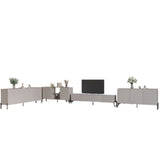 Комплект модульный для гостиной LION Грей 4 элемента с черными металлическими ножками Кашемир/Кашемир (LION-042837)