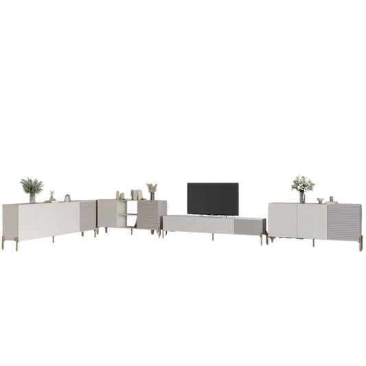 Комплект модульный для гостиной LION Грей 4 элемента с золотыми металлическими ножками Бетон Style/Кашемир (LION-042858)