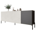 Комод в гостиную на черных металлических ножках LION Грей 204x38x76,5 см Бетон Style/Асфальт (LION-042467)