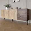 Комод в гостиную на черных металлических ножках LION Грей 204x38x76,5 см Дуб сонома/Дерево (LION-042507)