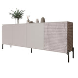 Комод в гостиную на черных металлических ножках LION Грей 204x38x76,5 см Кашемир/Камень (LION-042617)