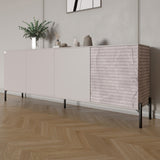 Комод в гостиную на черных металлических ножках LION Грей 204x38x76,5 см Кашемир/Камень (LION-042617)