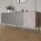 Комплект модульный для гостиной LION Грей 4 элемента с золотыми металлическими ножками Бетон Style/Кашемир (LION-042858)