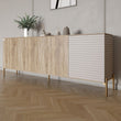 Комод на золотых металлических ножках LION Грей 204x38x76,5 см Дуб сонома трюфель/Кашемир (LION-042637)