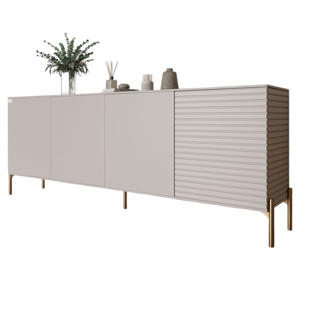 Комод на золотых металлических ножках LION Грей 204x38x76,5 см Кашемир/Кашемир (LION-042647)