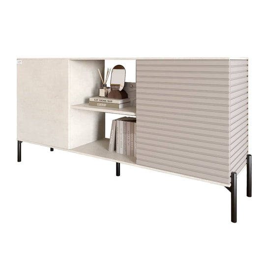 Комод открытый на черных металлических ножках LION Грей Бетон Style/Кашемир (LION-042863)