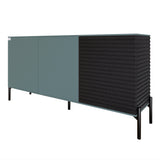 Комод закрыт в гостиную на черных металлических ножках LION Грей Гранит серый/Асфальт 1540x380x765 (LION-041561)