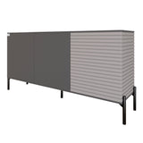 Комод закрыт в гостиную на черных металлических ножках LION Грей 154x38x76,5 см Антрацит/Кашемир (LION-041803)