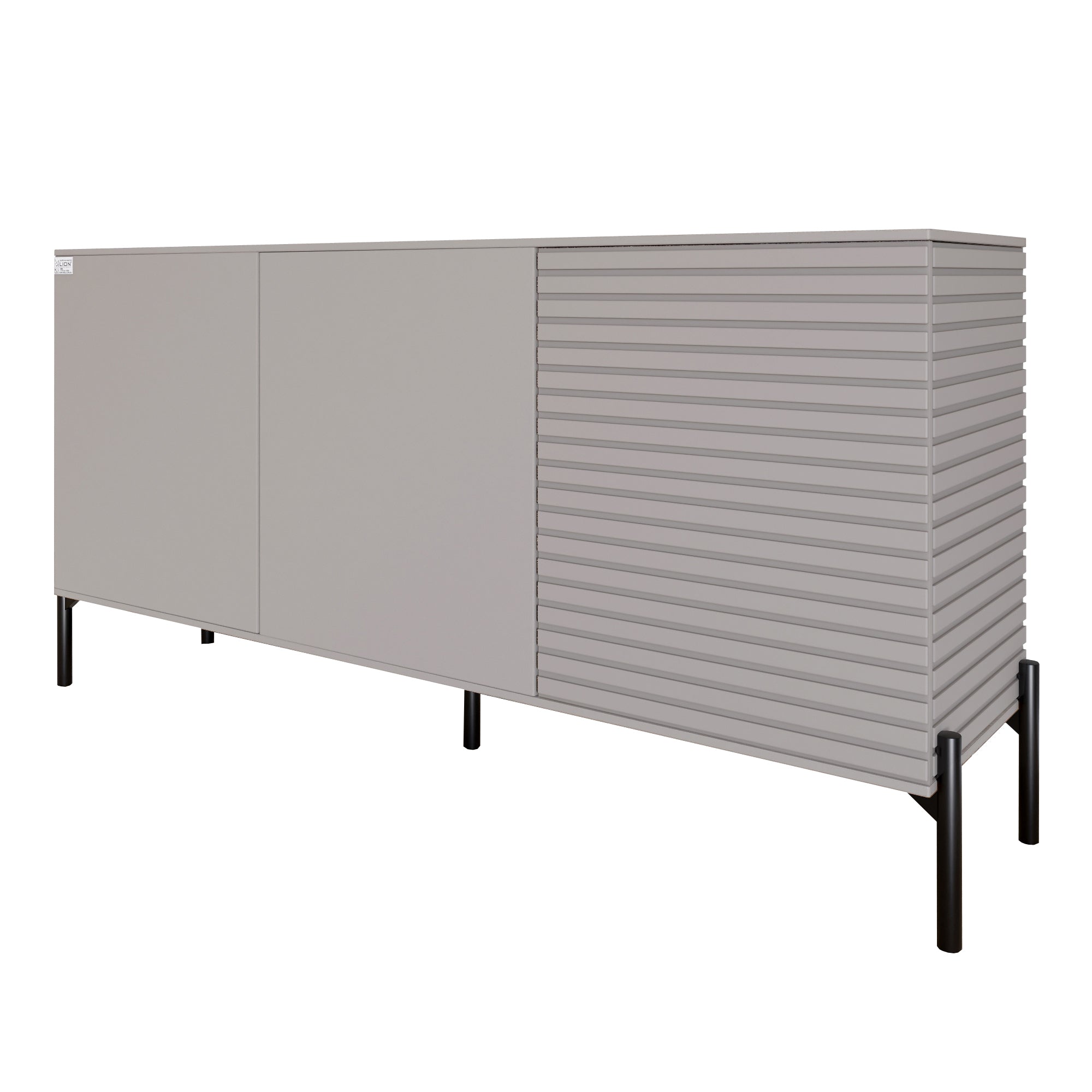 Комод закрыт в гостиную на черных металлических ножках LION Грей 154x38x76,5 см Кашемир/Кашемир (LION-041813)