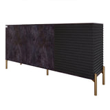 Комод закрыт в гостиную на золотых металлических ножках LION Грей 154x38x76,5 см Бетон темный/Асфальт (LION-041820)