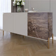 Комод закрыт в гостиную на золотых металлических ножках LION Грей 154x38x76,5 см Кашемир/Дерево (LION-041843)